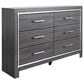 Signature Design by Ashley Lodanna 6 Drawer Dresser in Gray, , large