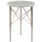 Artistica Metal Bernard Round Spot Table in Champagne Leaf and White, , large