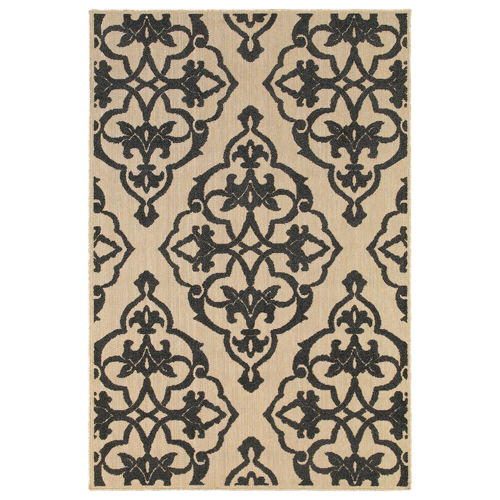 Oriental Weavers Cayman 1B 9"10" x 12"10" Sand and Charcoal Area Rug, , large