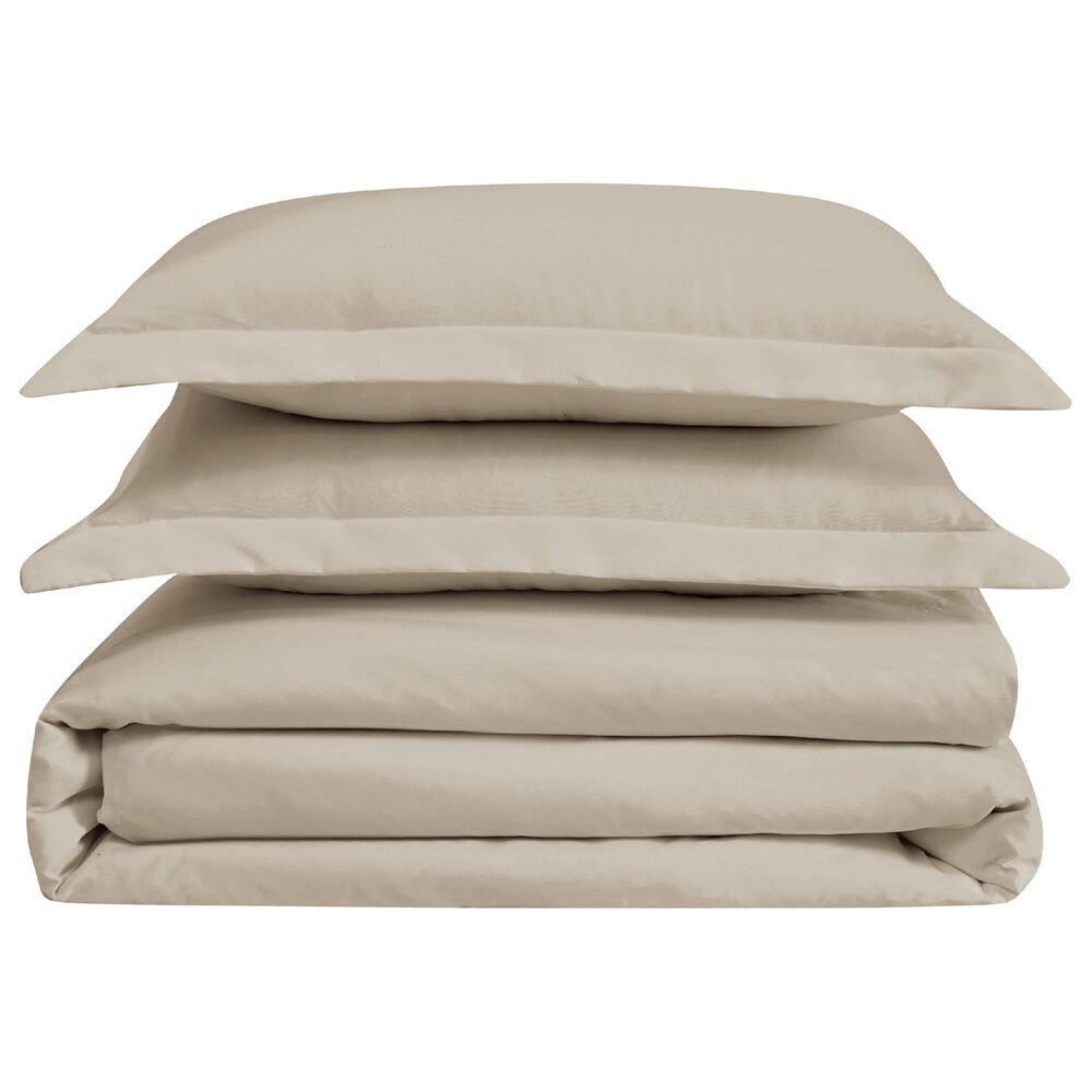 Pem America Cannon Solid 3-Piece Full/Queen Duvet Cover Set in Khaki, , large