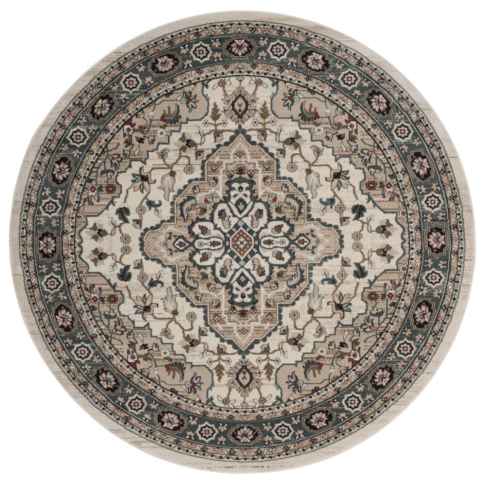 Safavieh Lyndhurst 7" Round Cream and Beige Area Rug, , large