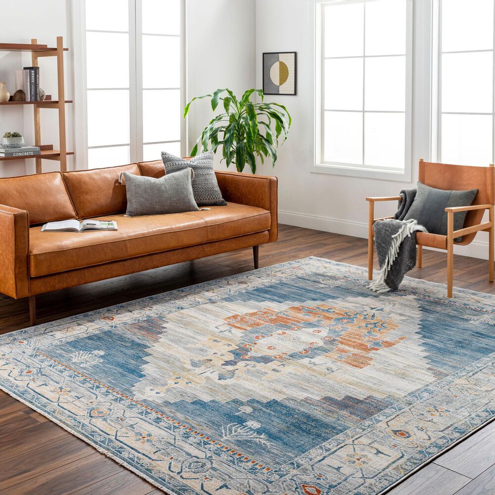 Surya Chicago CHG2303 6&#39;6&quot; x 9&#39;4&quot; Slate, Blue, Light Beige, Mustard, Brick Red, Taupe Area Rug, , large