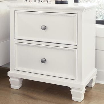 Signature Design by Ashley Fortman 2-Drawer Nightstand in White, , large