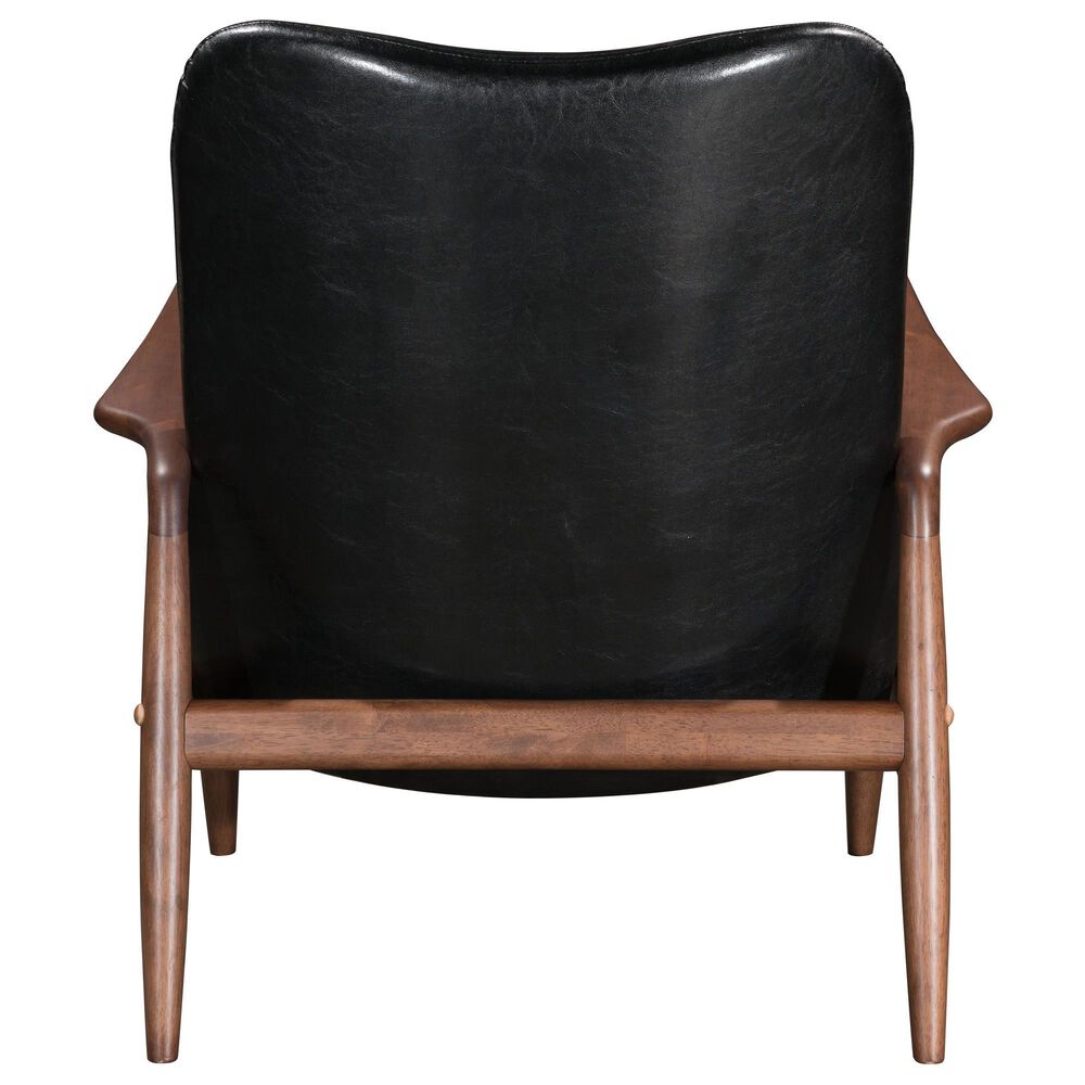 Zuo Modern Bully Lounge Chair in Black and Walnut, , large