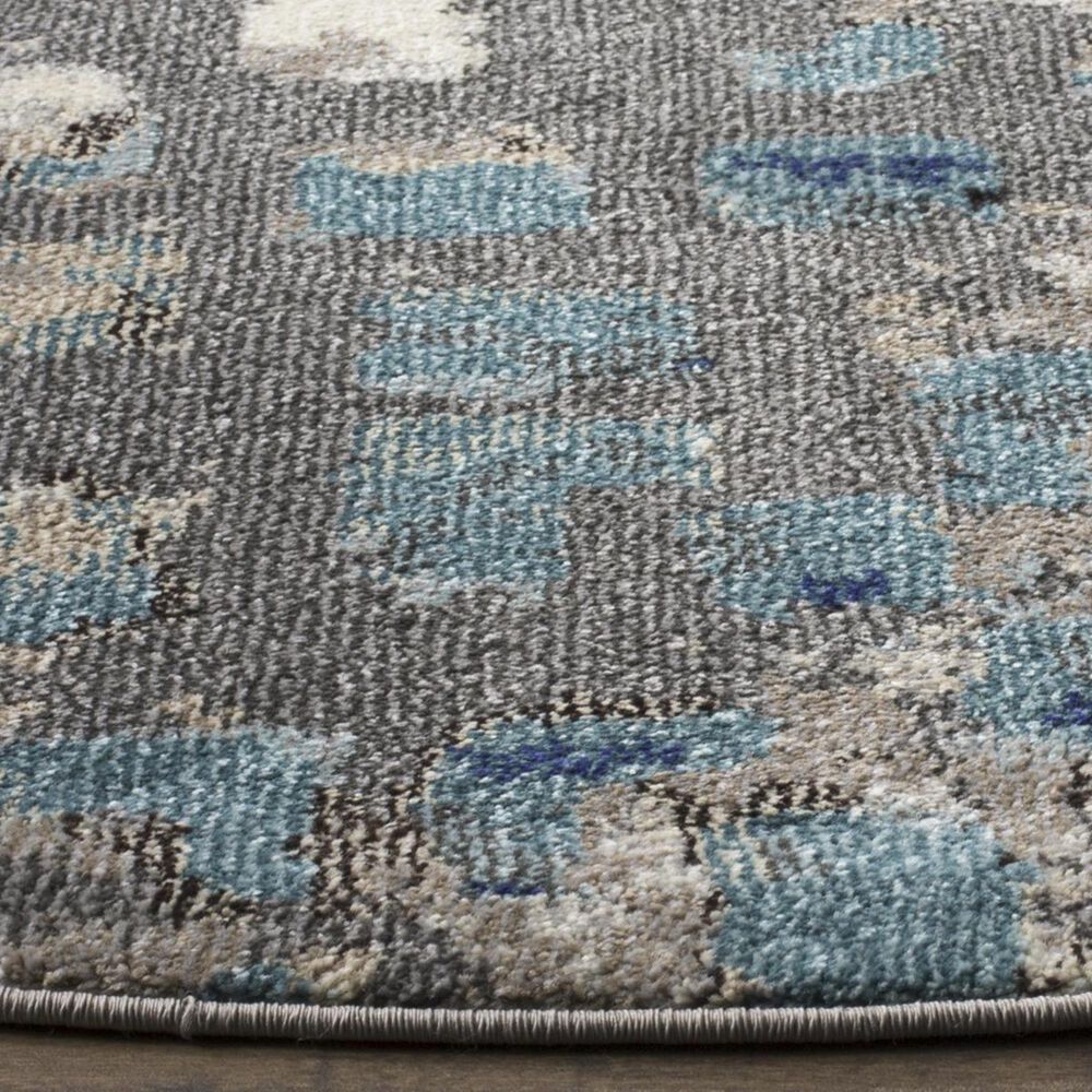 Safavieh Monaco MNC225E-3R 3&#39; x 3&#39;  Grey/Light Blue Round Rug, , large