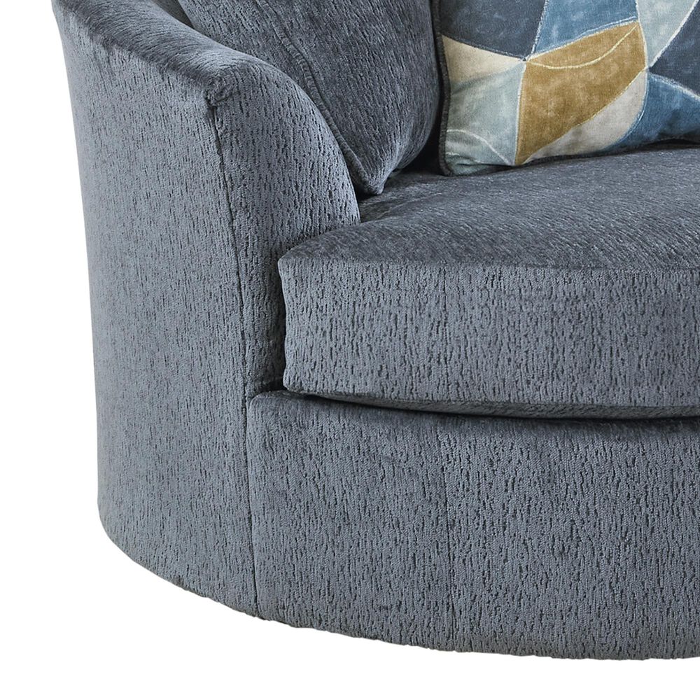 Signature Design by Ashley Maxon Place Oversized Swivel Accent Chair in Navy, , large