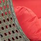 Leisuremod 57" Patio 2-Seat Hanging Egg Swing Chair with Red Cushion in Beige, , large