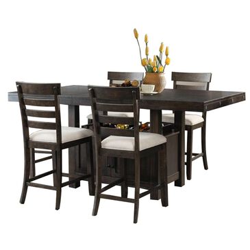 Mayberry Hill Colorado 5-Piece Counter Dining Set in Brown, , large