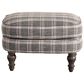 Smith Brothers Stationary Ottoman in Grey Tone Plaid, , large