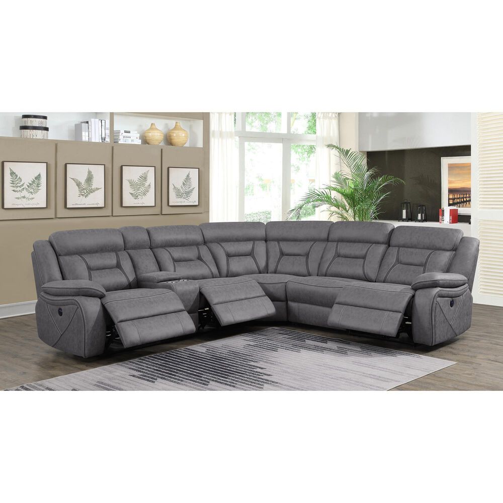 Pacific Landing Higgins 4-Piece Power Sectional in Grey, , large