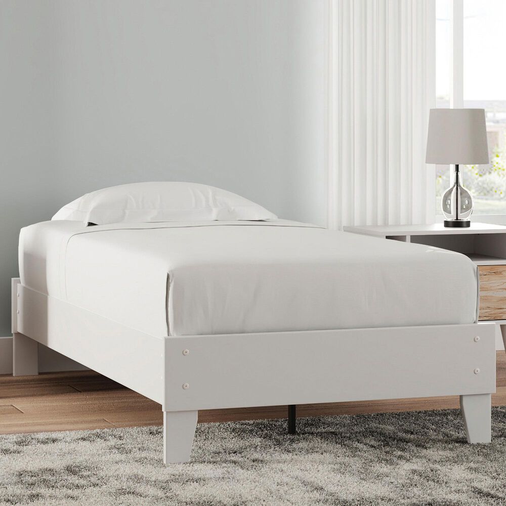 Signature Design by Ashley Piperton Twin Platform Bed in Matte White, , large
