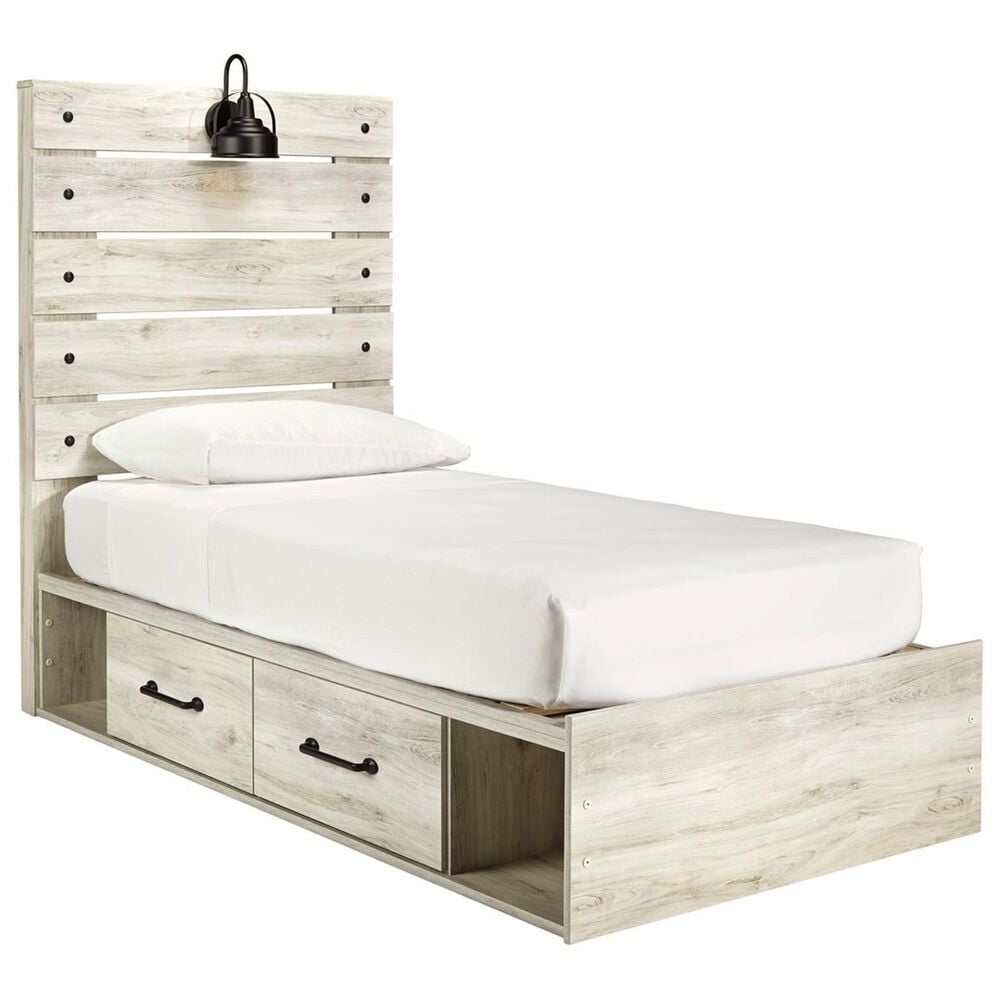 Signature Design by Ashley Cambeck 5 Piece Twin Single Storage Bed Set in Whitewash, , large