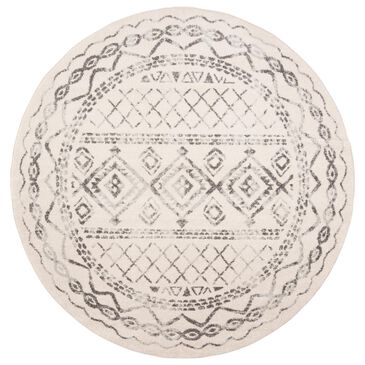 Safavieh Tulum TUL268A 5" Round Ivory and Grey Area Rug, , large