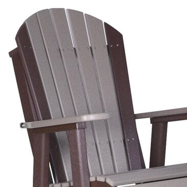 Amish Orchard 2" Adirondack Outdoor Swivel Glider Chair in Weatherwood and Chestnut, , large