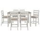 Signature Design by Ashley Skempton 7-Piece Counter Height Dining Set in White and Light Brown, , large