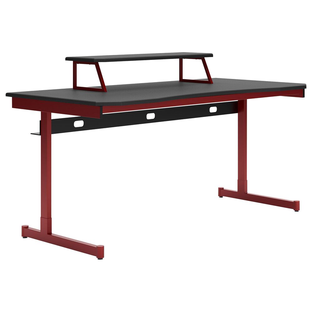 Signature Design by Ashley Lynxtyn Computer Desk with Raised Monitor Stand in Red and Black, , large