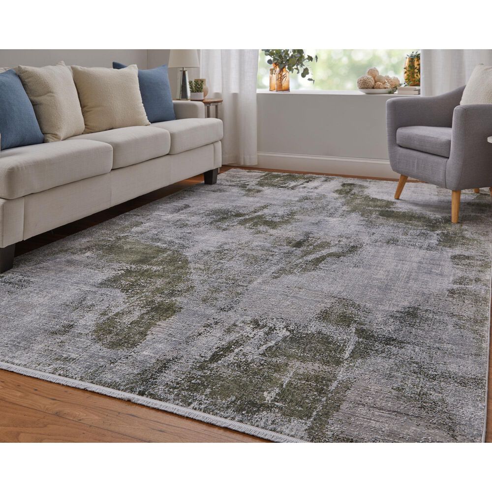 Feizy Rugs Cadiz 39N5F 11&#39;6&quot; x 14&#39;6&quot; Green and Ivory Area Rug, , large