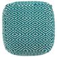 37B Brynnsen Pouf in Teal and Ivory, , large