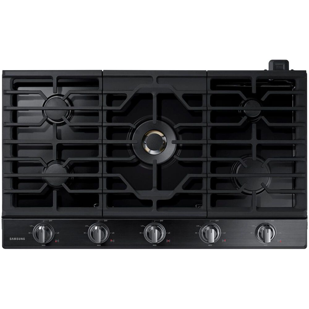 Samsung 36" Gas Cooktop with Dual Power Burner in Black Stainless Steel, , large