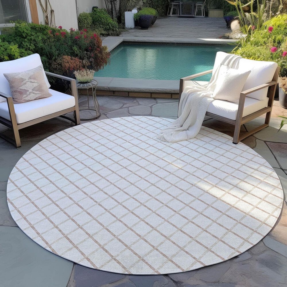 Dalyn Rug Company York 10&#39; Round Ivory Indoor/Outdoor Area Rug, , large