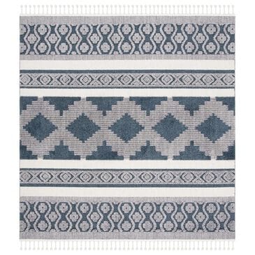 Safavieh Marrakesh MRK515B 6"7" Square Ivory and Blue Area Rug, , large