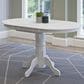 CorLiving Dillon Pedestal Dining Table with Leaf in White - Table Only, , large