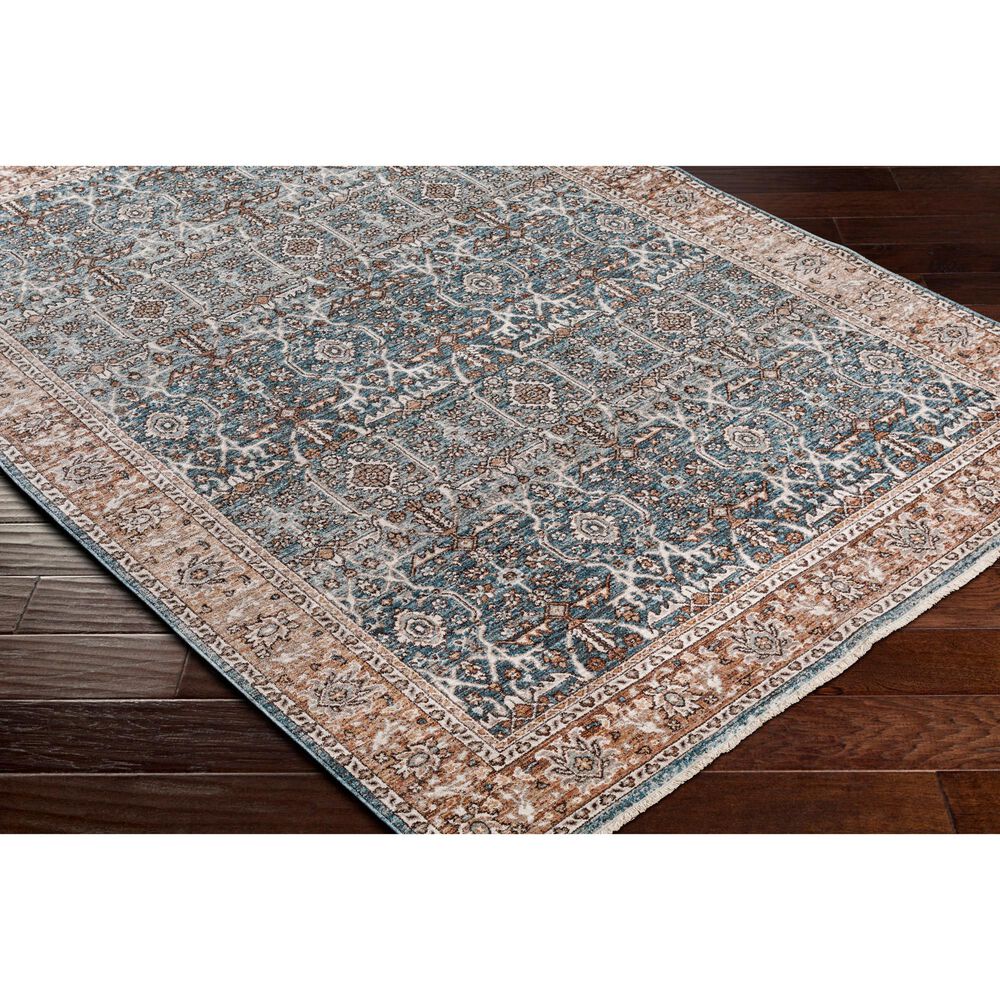 Surya Carlisle Oriental 5&#39;3&quot; x 7&#39;9&quot; Pale Blue, Dusty Pink, Medium Brown, Cream and Charcoal Area Rug, , large