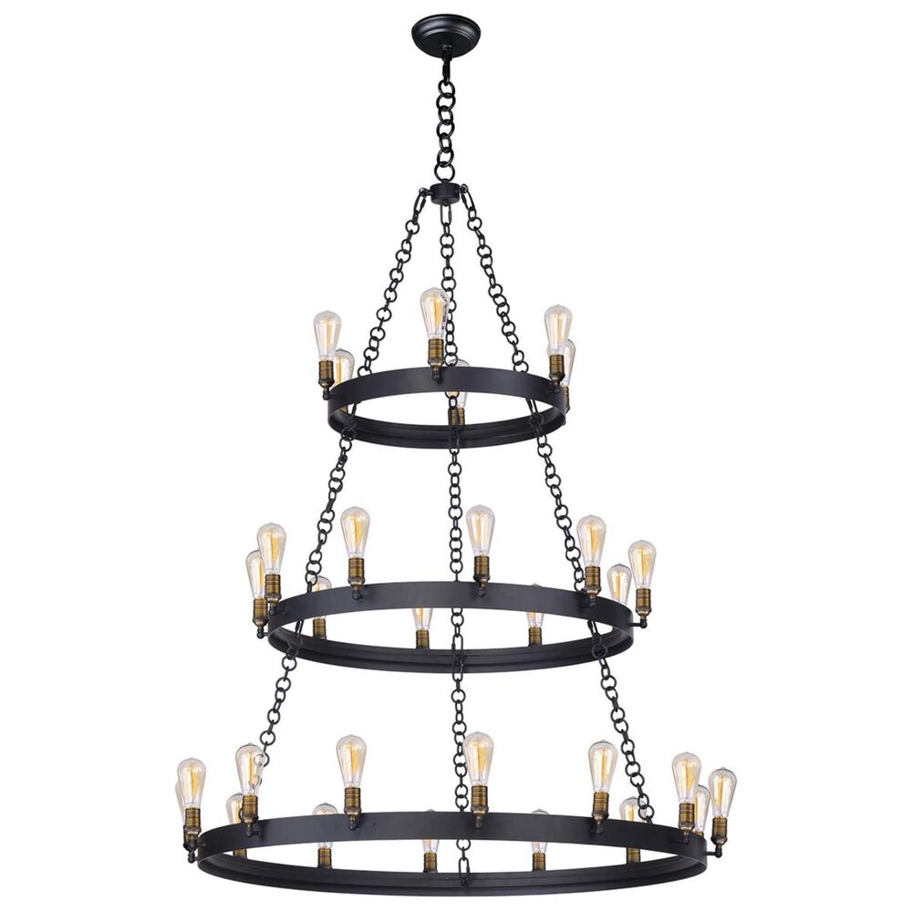 Maxim Lighting Noble 30-Light Chandelier in Black and Natural Aged Brass, , large
