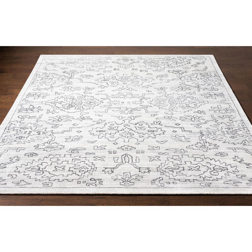 Surya Hightower 6&#39; x 9&#39; White and Black Area Rug, , large