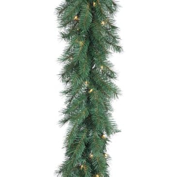 The Gerson Company 9" Aspen Spruce Garland with LED UL Lights, , large