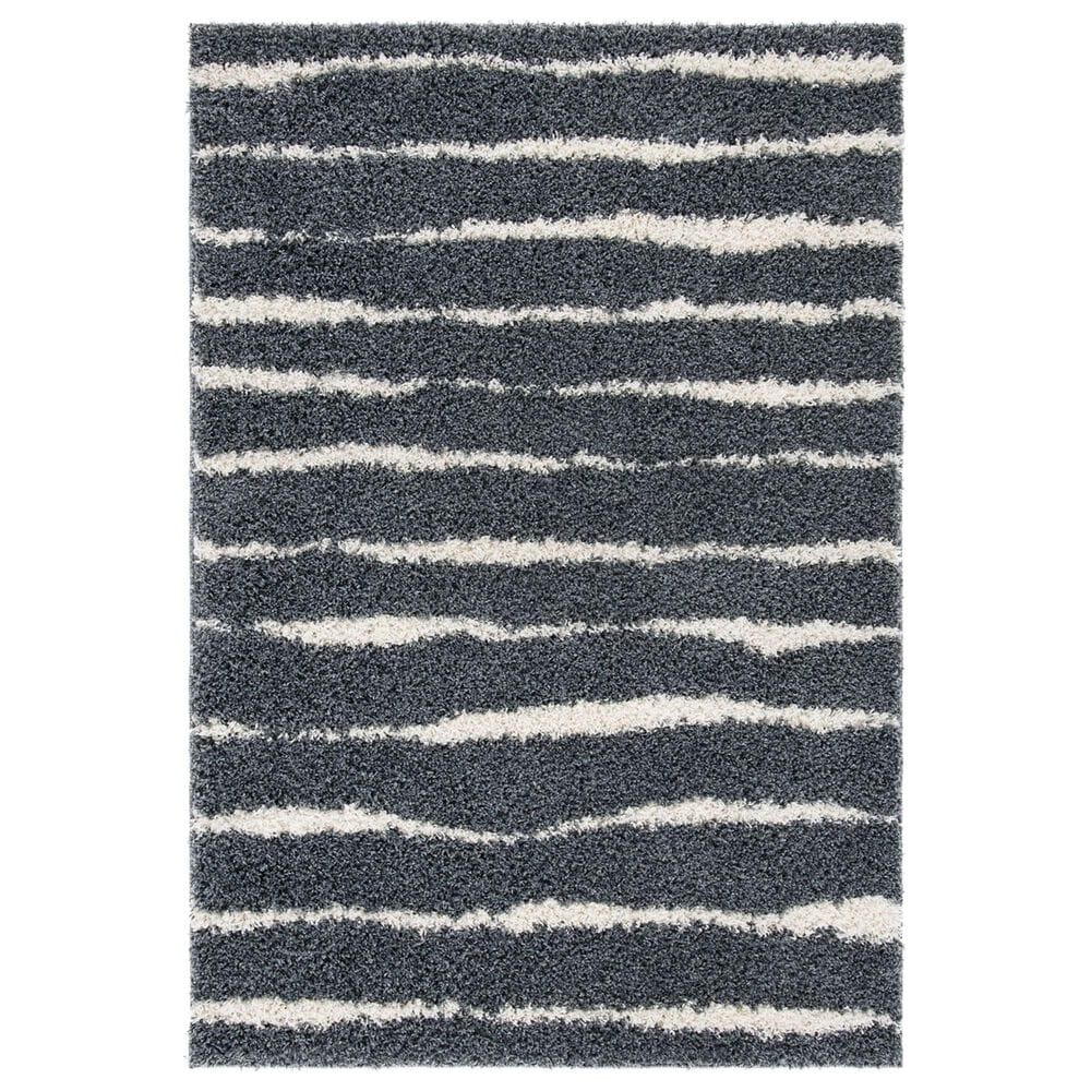 Safavieh Venus Shag 10" x 14" Dark Grey and Ivory Area Rug, , large