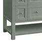 James Martin Breckenridge 72" Double Bathroom Vanity in Smokey Celadon with 3 cm Arctic Fall Solid Surface Top and Rectangular Sinks, , large