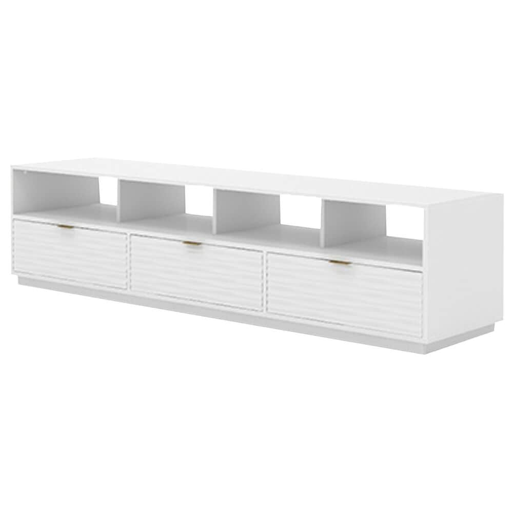 Sauder 80" TV Credenza with Storage in White, , large