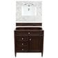 James Martin Brittany 36" Single Bathroom Vanity in Burnished Mahogany with 3 cm Eternal Jasmine Pearl Quartz Top and Rectangle Sink, , large