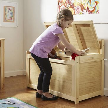 Melissa & Doug Wooden Toy Chest in Honey, , large