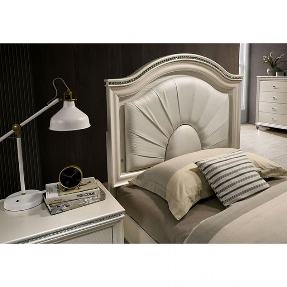 Furniture of America Allie Twin Panel Bed without Trundle in Pearl White, , large