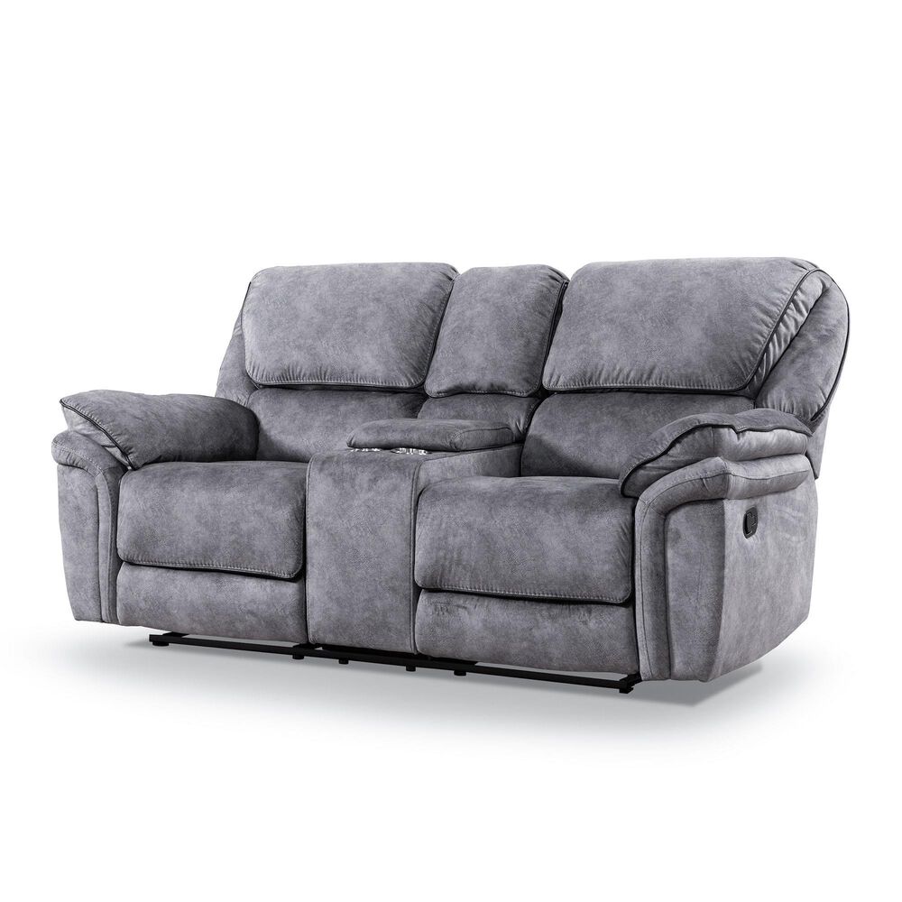 Furniture of America Byron 3-Piece Manual Reclining Living Room Set in Gray, , large