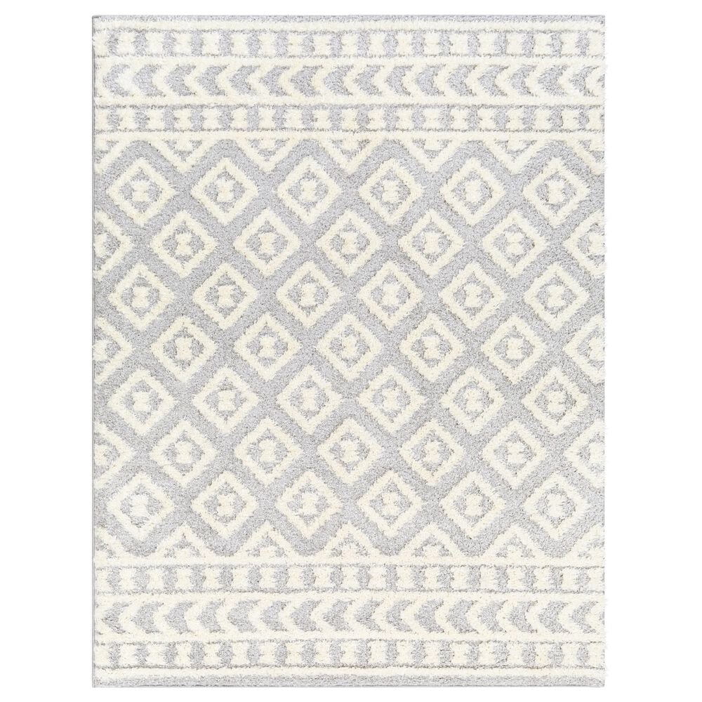 Surya Rodos RDO2338 7"10" x 10" Light Light Slate, White Area Rug, , large