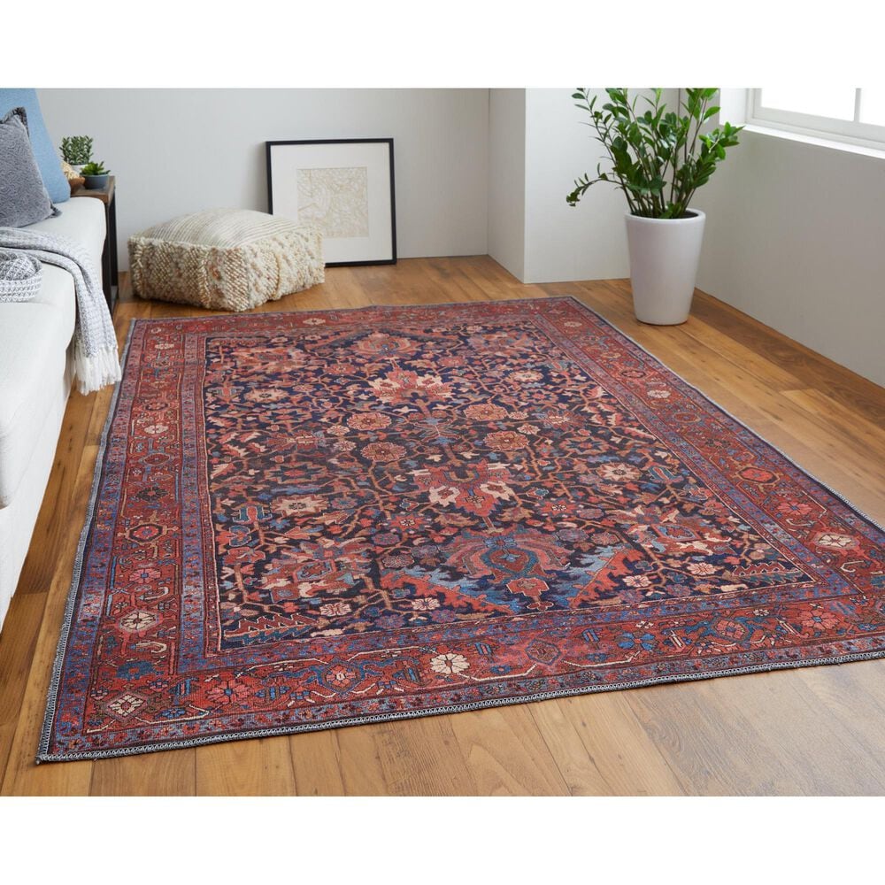 Feizy Rugs Rawlins 39HIF 3&#39;11&quot; x 6&#39; Red and Navy Area Rug, , large