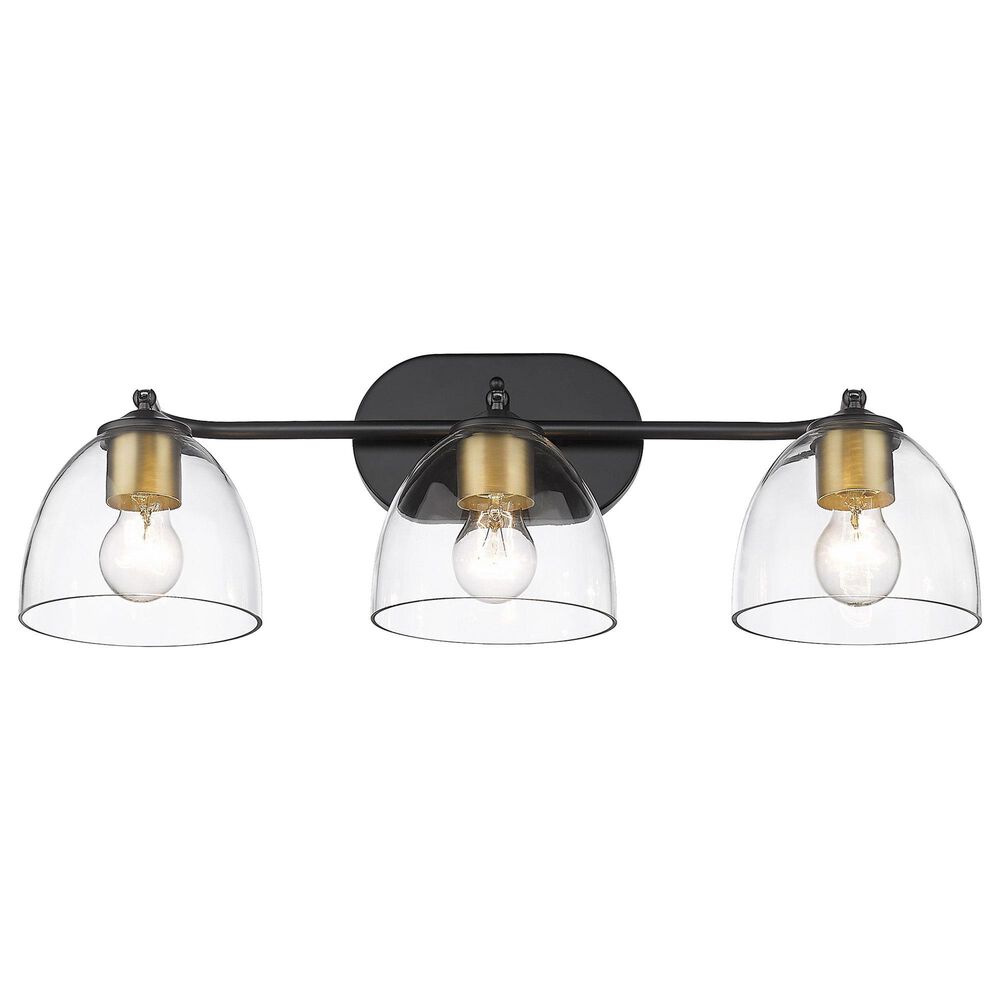 Golden Lighting Roxie 3-Light Bath Vanity in Matte Black and Brushed Champagne Bronze, , large