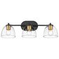 Golden Lighting Roxie 3-Light Bath Vanity in Matte Black and Brushed Champagne Bronze, , large