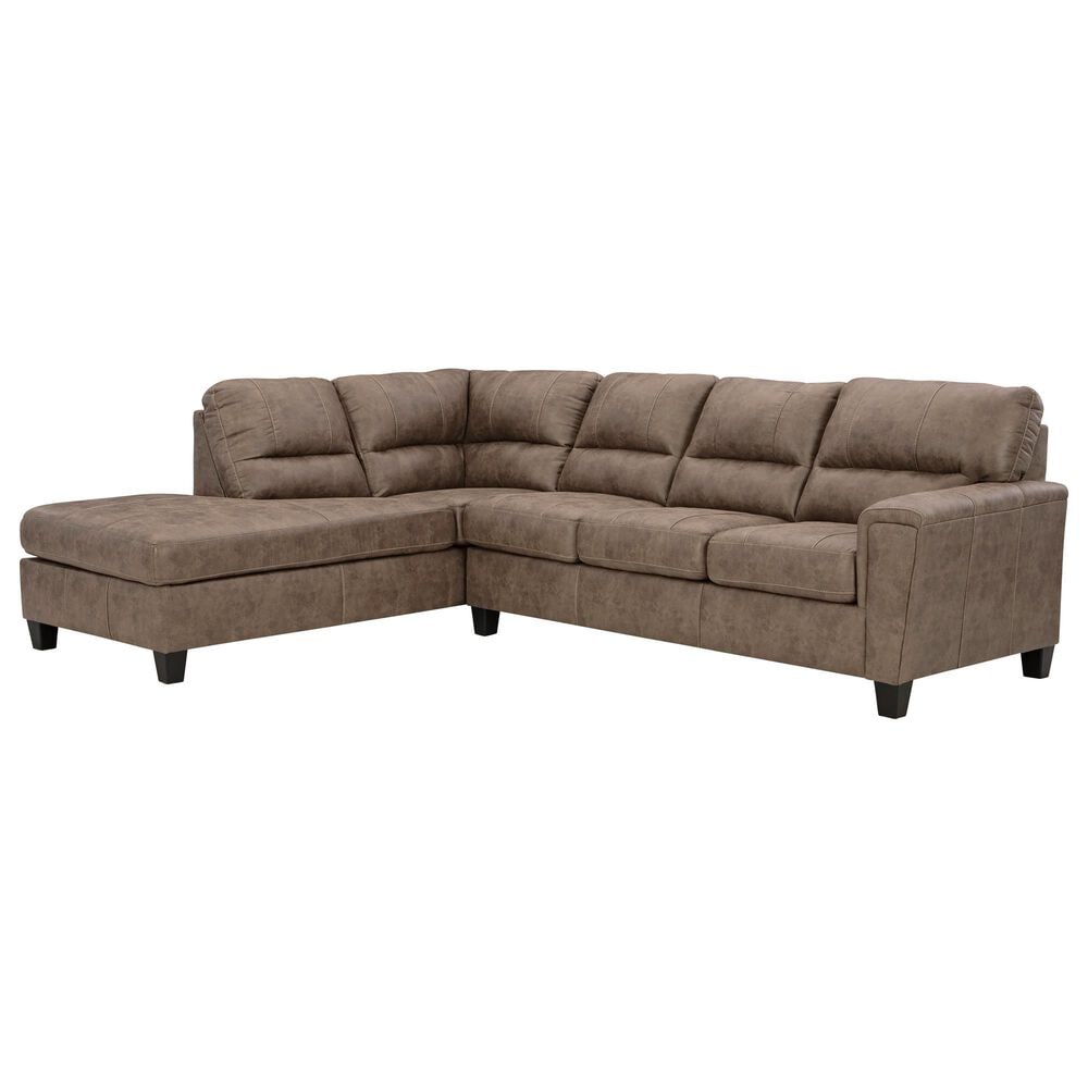 Signature Design by Ashley Navi 2-Piece Right Facing Stationary Sleeper Sectional in Fossil, , large