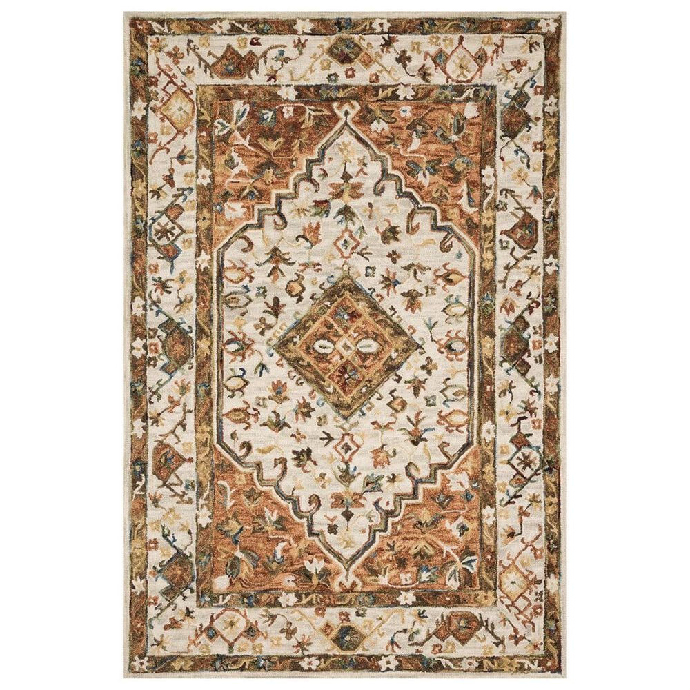 Loloi II Beatty BEA-01 3"6" x 5"6" Ivory and Rust Area Rug, , large