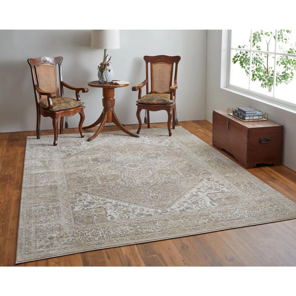 Feizy Rugs Celene 7&#39;9&quot; x 10&#39; Beige and Brown Area Rug, , large