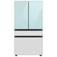 Samsung Bespoke 23 Cu. Ft. Counter Depth French Door Refrigerator with Beverage Center - Morning Blue Glass Top Panel with White Glass Middle and Bottom Panels Included, , large