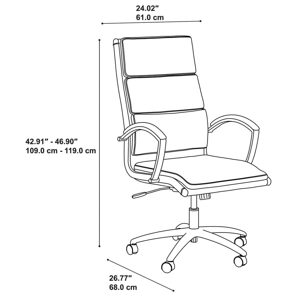 Bush Echo Leather Executive Chair in Washed Gray, , large