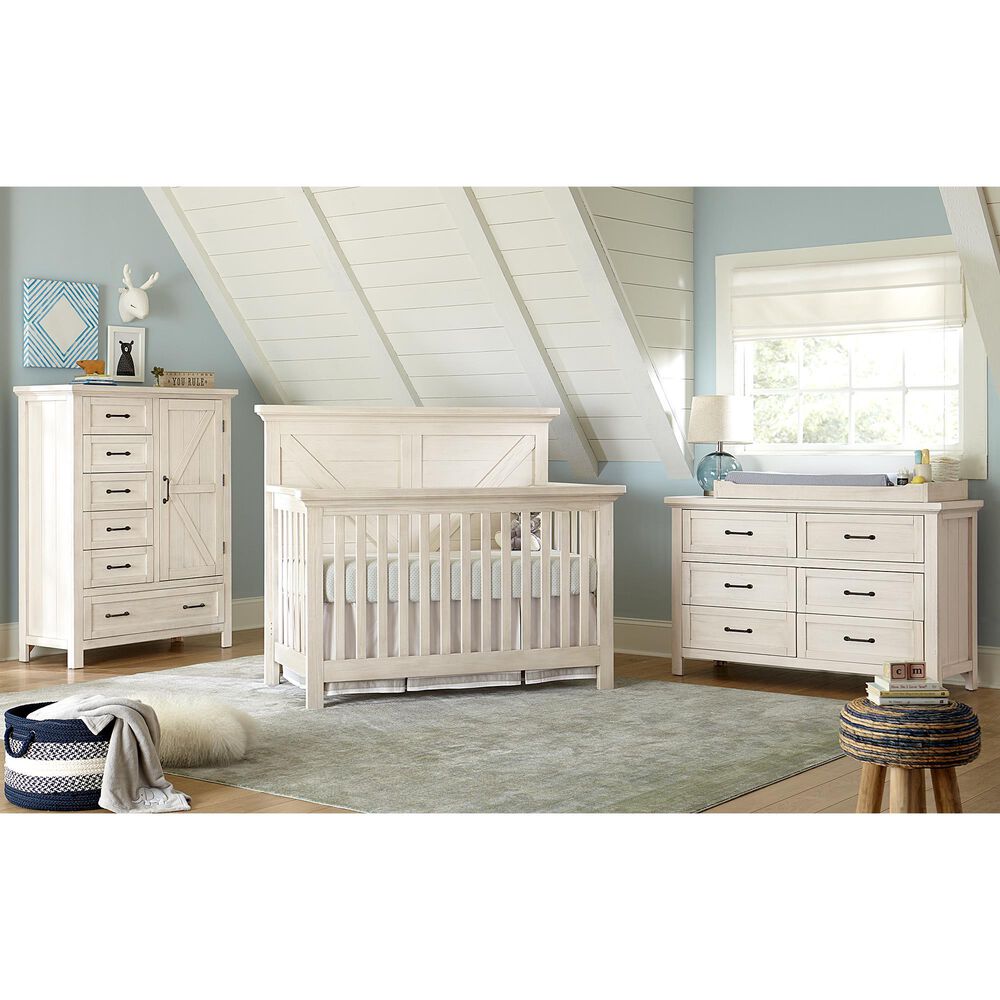 Eastern Shore Westfield 4-In-1 Convertible Crib in Brushed White, , large
