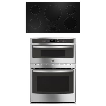 GE PROFILE 2-Piece Kitchen Package with Stainless Steel 30" Combination Double Wall Oven and Black 36" Induction Cooktop, , large