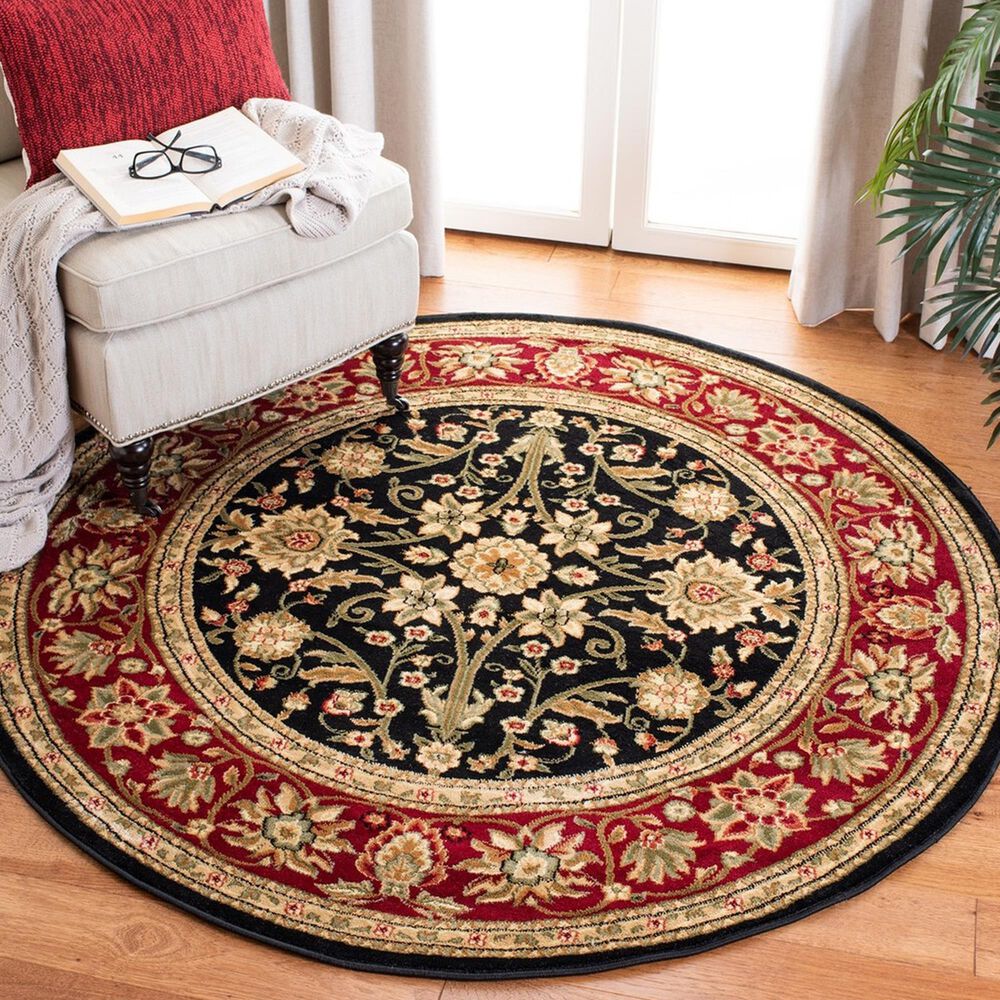 Safavieh Lyndhurst 8&#39; Round Black and Red Area Rug, , large