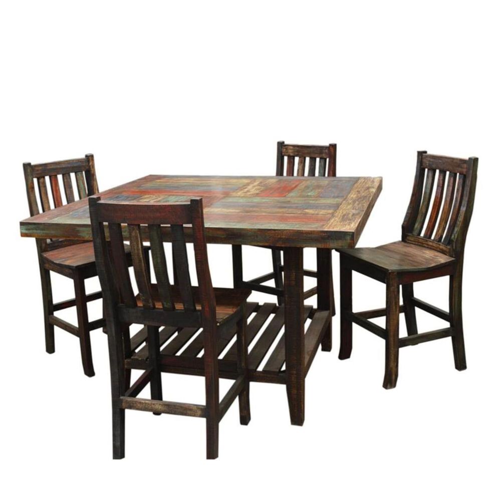 Santa Fe Rustic Rustic Counter Height Dining Table in Multi-Colored - Table Only, , large